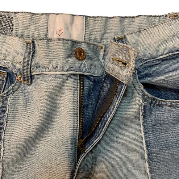 REVICE Denim Two Tone Jeans Straight Leg Raw Hem - Picture 4 of 13